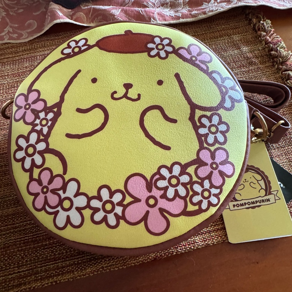 NEW Loungefly Hello Kitty Sanrio Pompompurin Flowers Crossbody Bag Purse Bag